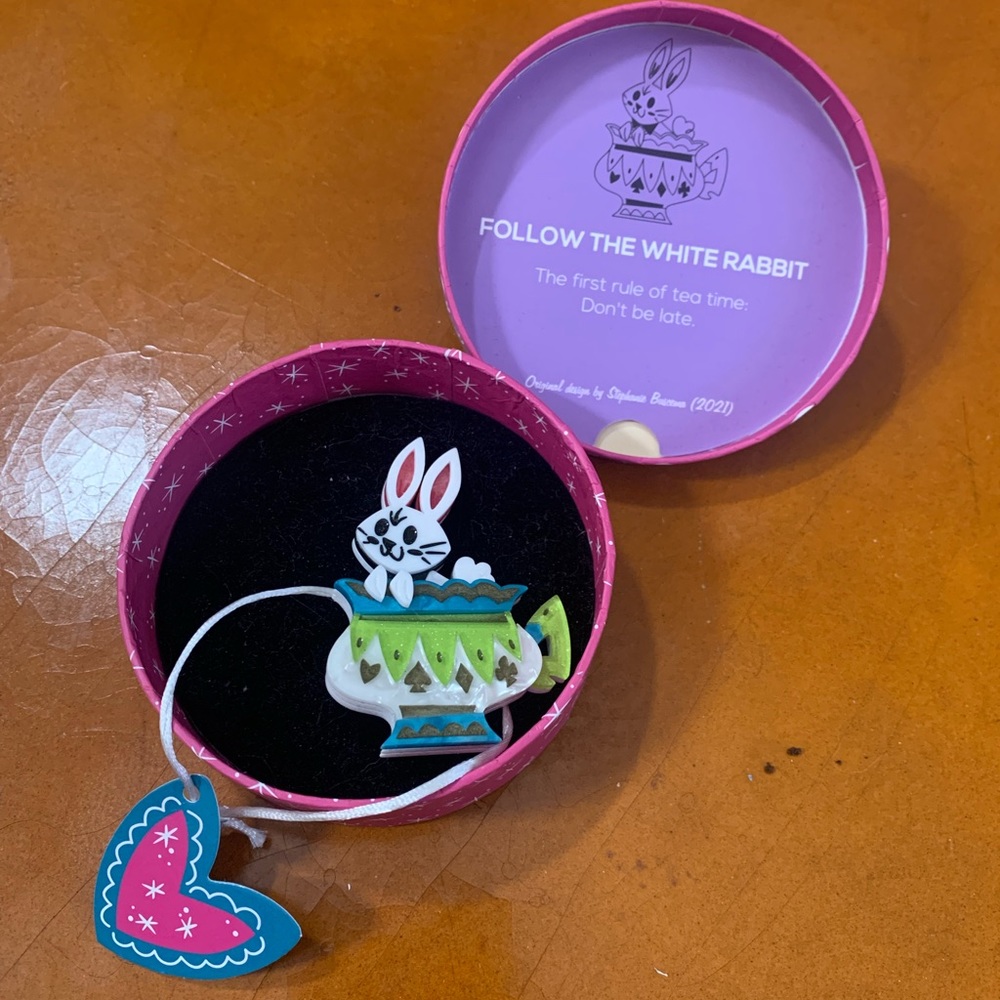 Erstwilder “Follow the White Rabbit” brooch